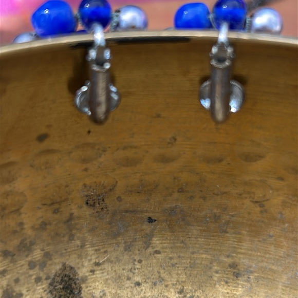 Japan stamped vintage lucite Blue Beaded Earrings - Picture 5 of 10